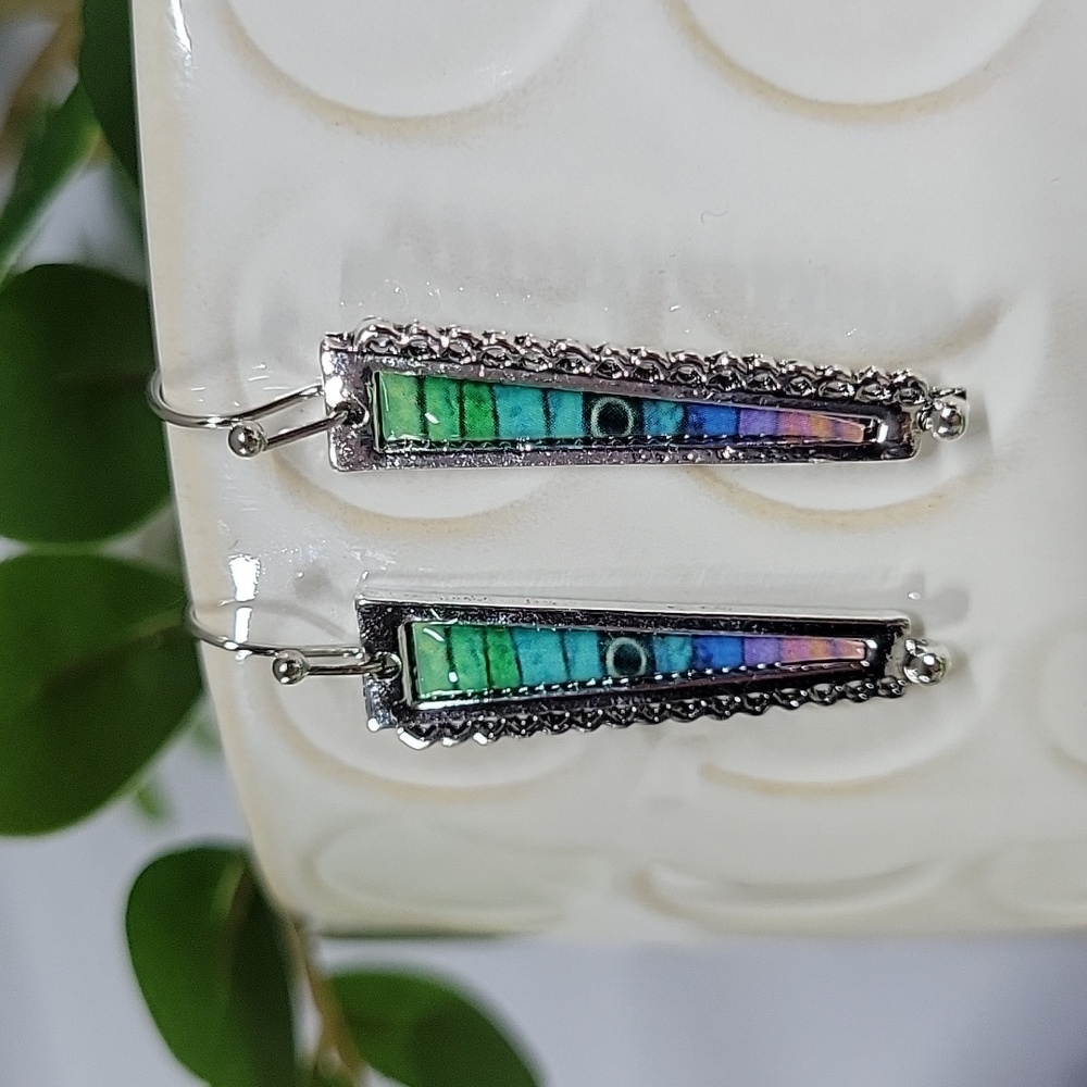 Stacked Gradient Drop Earrings, S925 - Picture 4 of 4
